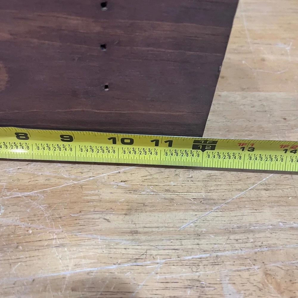 Vtg Wood Link Inc Heart Cutout Wall Shelf Dark Wood Farmhouse Country 12
